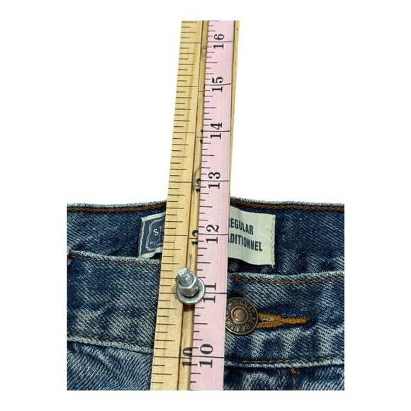 Signature Levi Strauss Jeans Mens 36x30 Regular Fit Distressed Denim Workwear - Picture 4 of 12